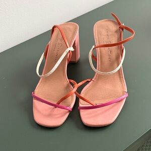 Chinese Laundry Pink and Orange Strappy Heels